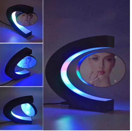 Electronic Magnetic Floating LED 3D Photo Frame Night Light